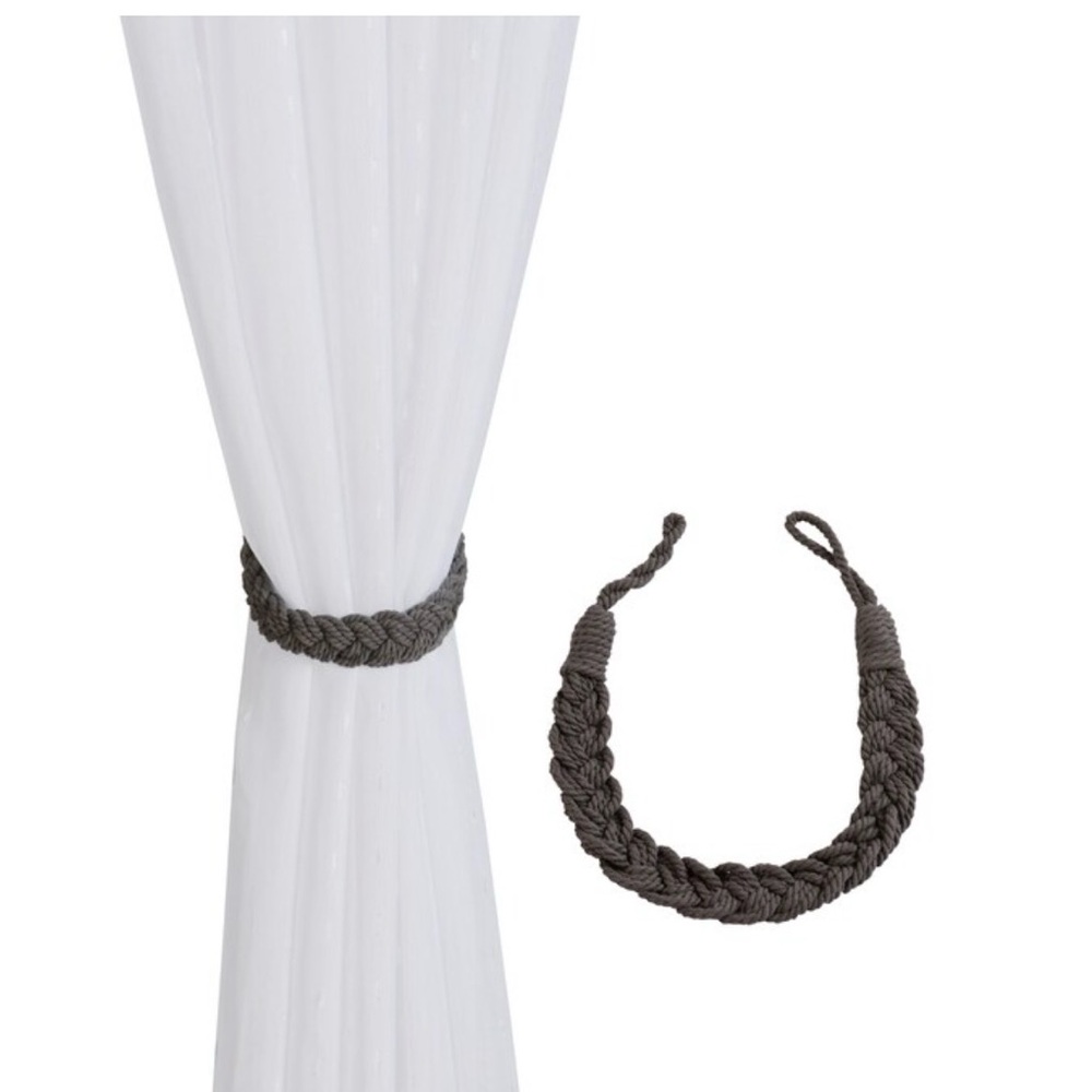 New Gray Braided Tieback 4ct